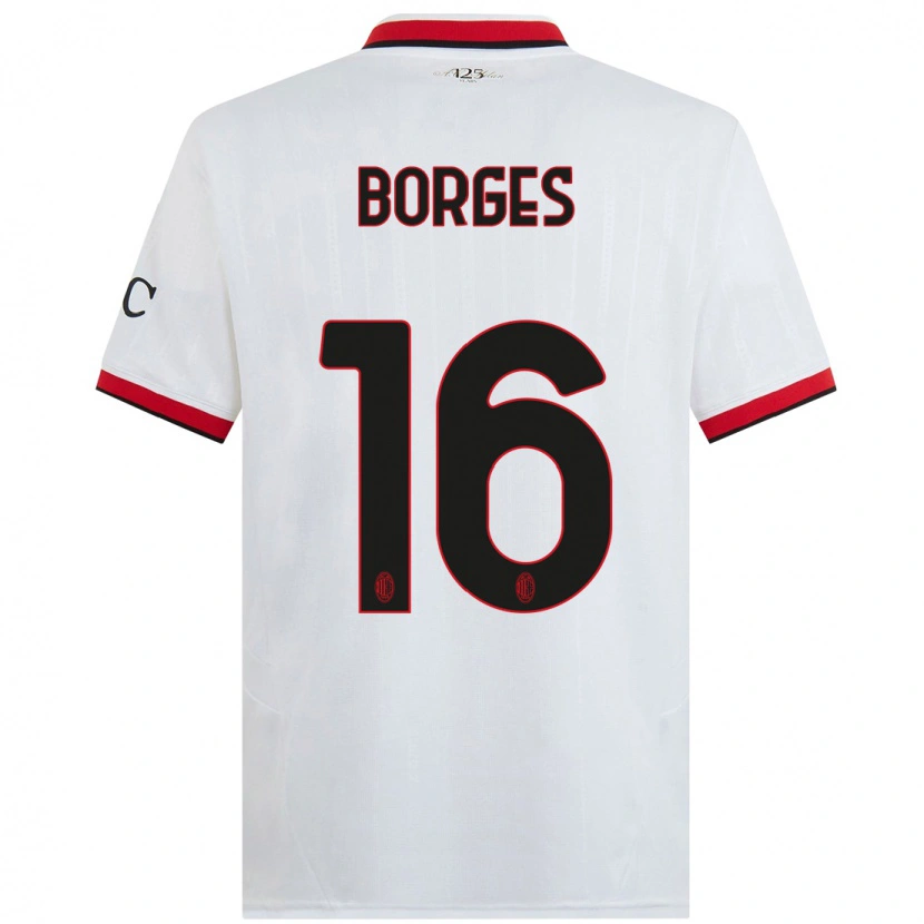 Danxen Kinder Lenny Borges #16 Weiß Schwarz Rot Auswärtstrikot Trikot 2024/25 T-Shirt