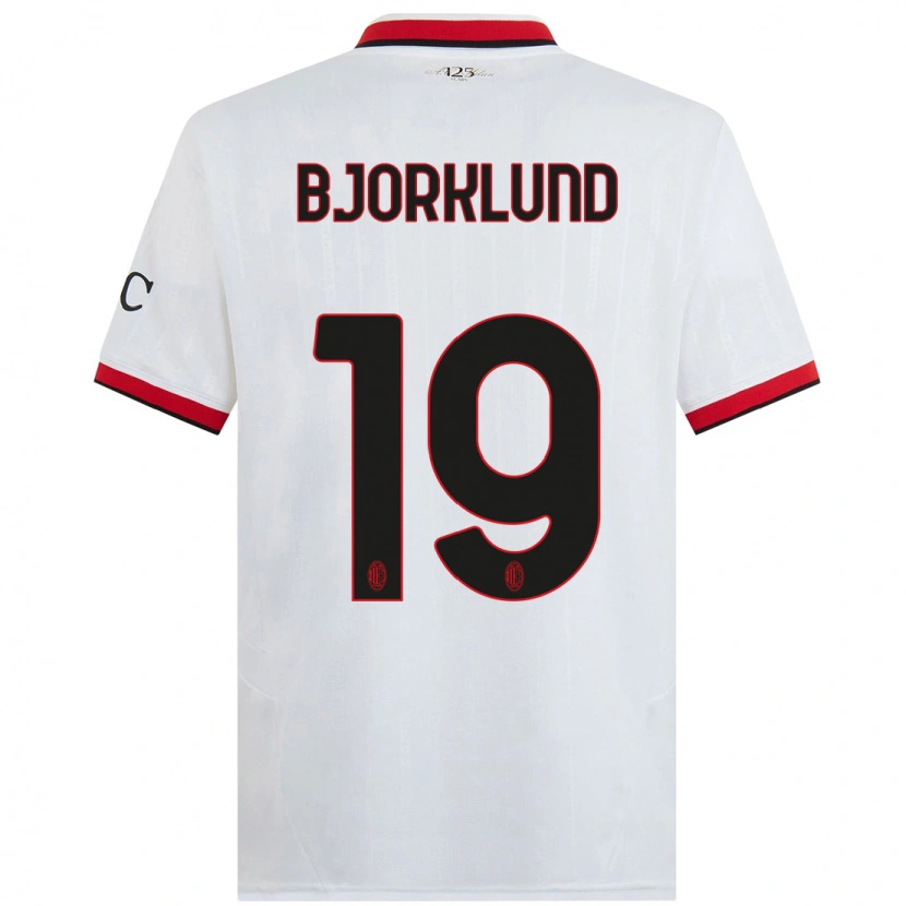 Danxen Kinder Lukas Bjorklund #19 Weiß Schwarz Rot Auswärtstrikot Trikot 2024/25 T-Shirt