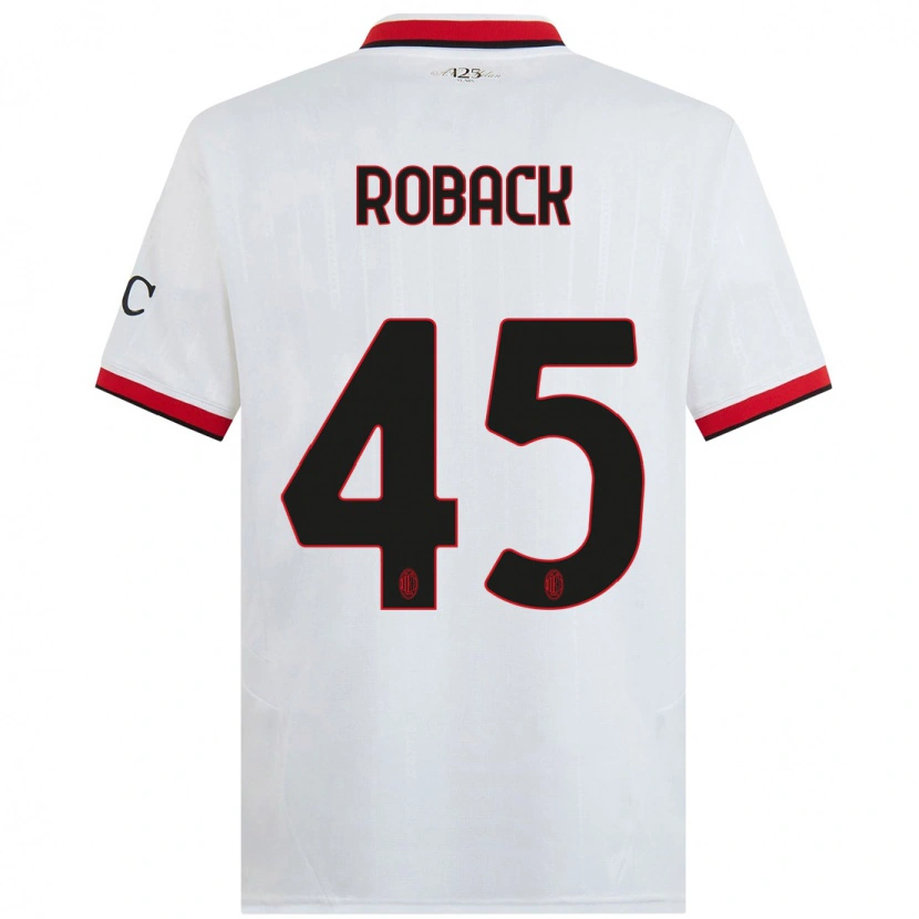 Danxen Kinder Emil Roback #45 Weiß Schwarz Rot Auswärtstrikot Trikot 2024/25 T-Shirt