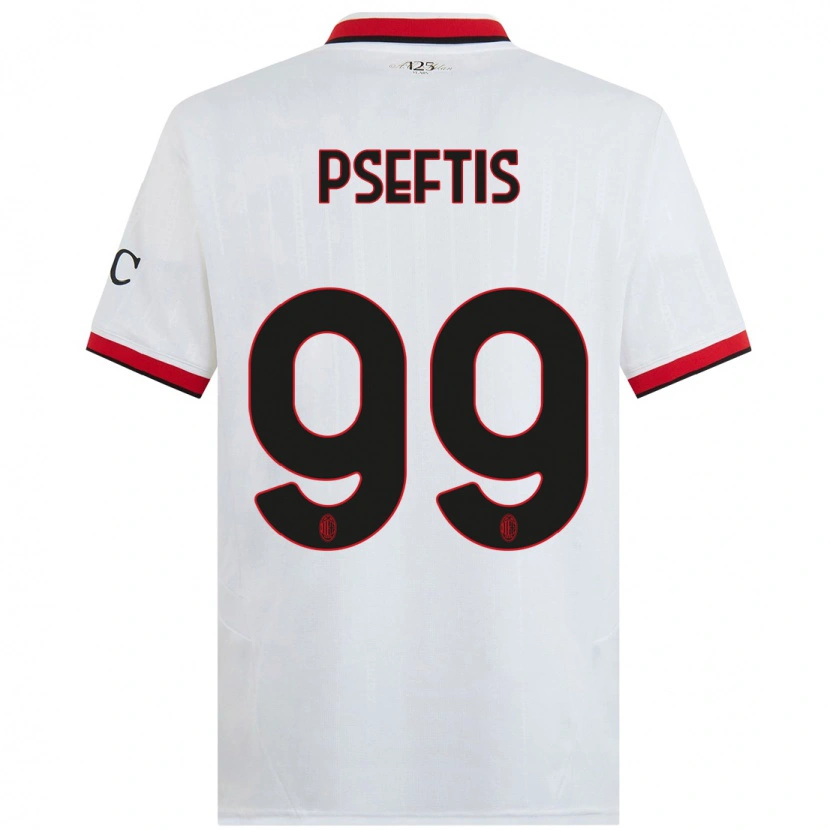 Danxen Kinder Fotios Pseftis #99 Weiß Schwarz Rot Auswärtstrikot Trikot 2024/25 T-Shirt