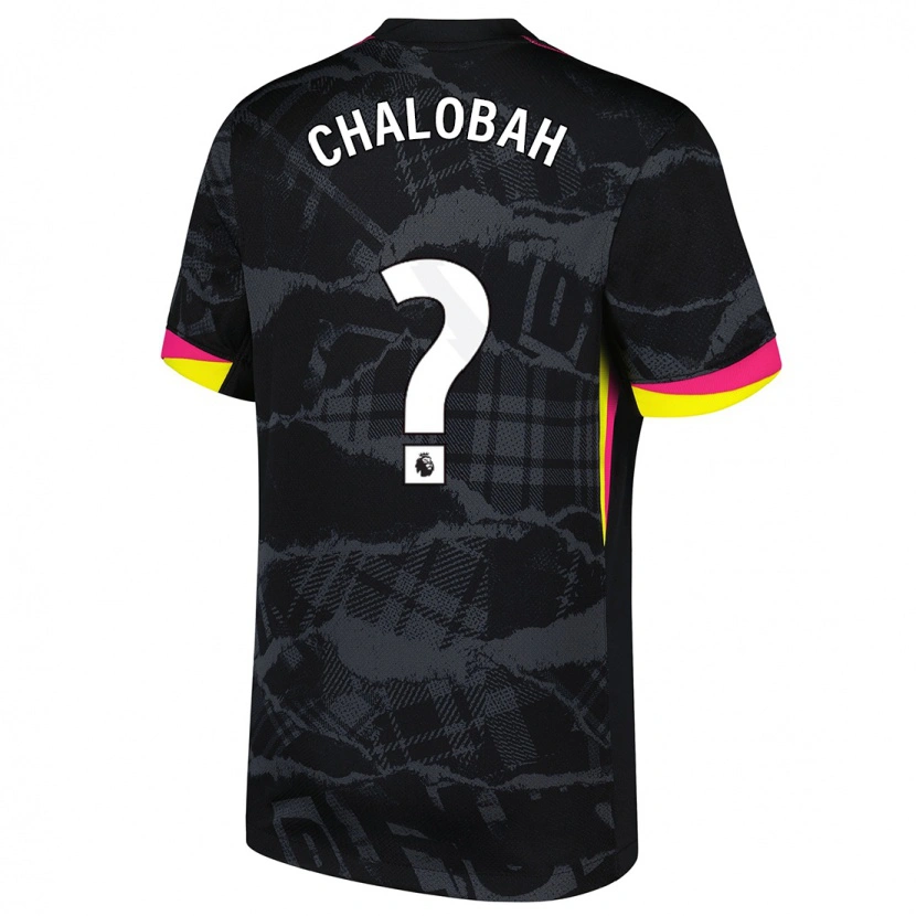 Danxen Kinder Trevoh Chalobah #0 Schwarz Rosa Ausweichtrikot Trikot 2024/25 T-Shirt