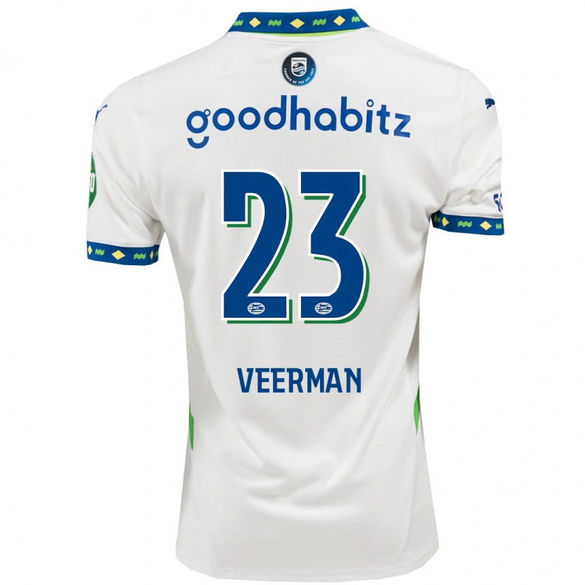 Danxen Kinder Joey Veerman #23 Weiß Dunkelblau Ausweichtrikot Trikot 2024/25 T-Shirt