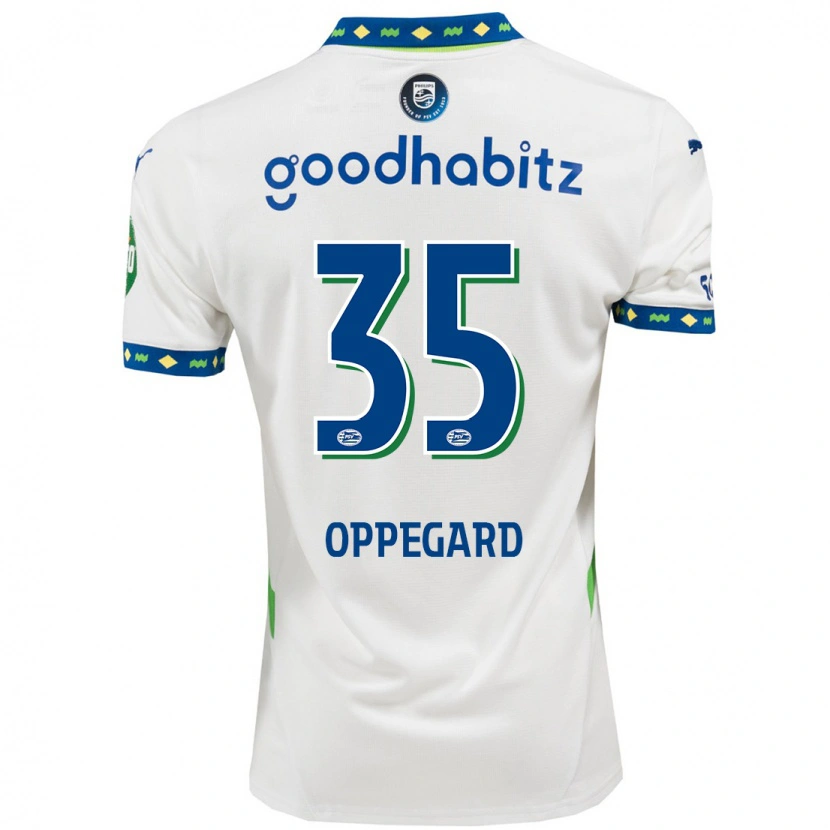 Danxen Kinder Fredrik Oppegård #35 Weiß Dunkelblau Ausweichtrikot Trikot 2024/25 T-Shirt