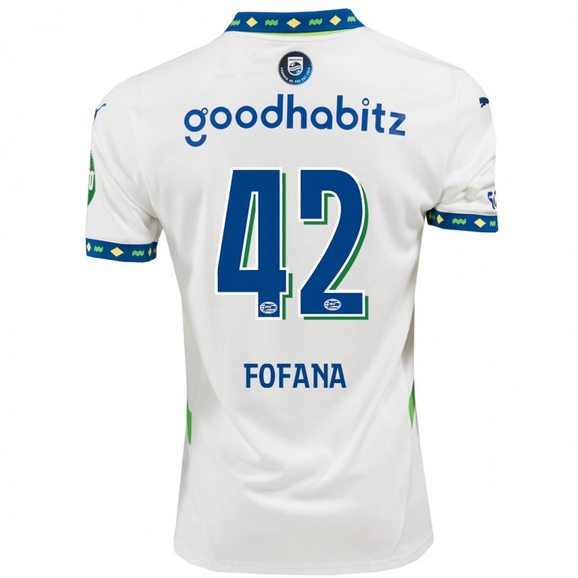 Danxen Kinder Fodé Fofana #42 Weiß Dunkelblau Ausweichtrikot Trikot 2024/25 T-Shirt