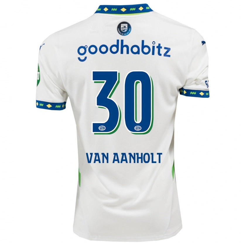 Danxen Kinder Patrick Van Aanholt #30 Weiß Dunkelblau Ausweichtrikot Trikot 2024/25 T-Shirt