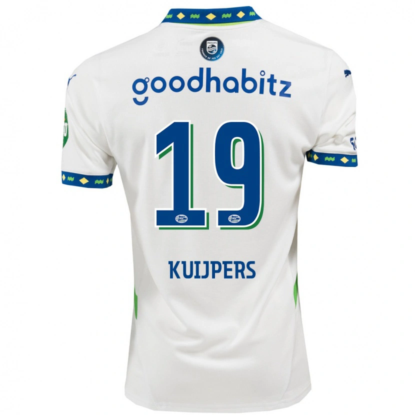 Danxen Kinder Jeslynn Kuijpers #19 Weiß Dunkelblau Ausweichtrikot Trikot 2024/25 T-Shirt