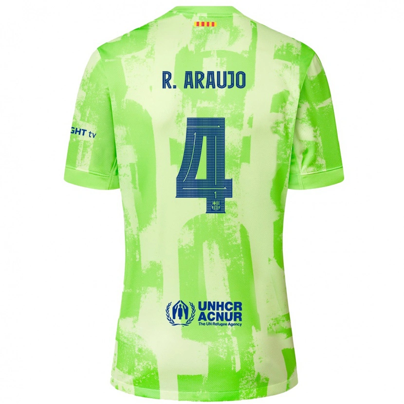 Danxen Kinder Ronald Araujo #4 Limettengrün Ausweichtrikot Trikot 2024/25 T-Shirt