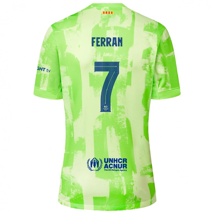 Danxen Kinder Ferran Torres #7 Limettengrün Ausweichtrikot Trikot 2024/25 T-Shirt