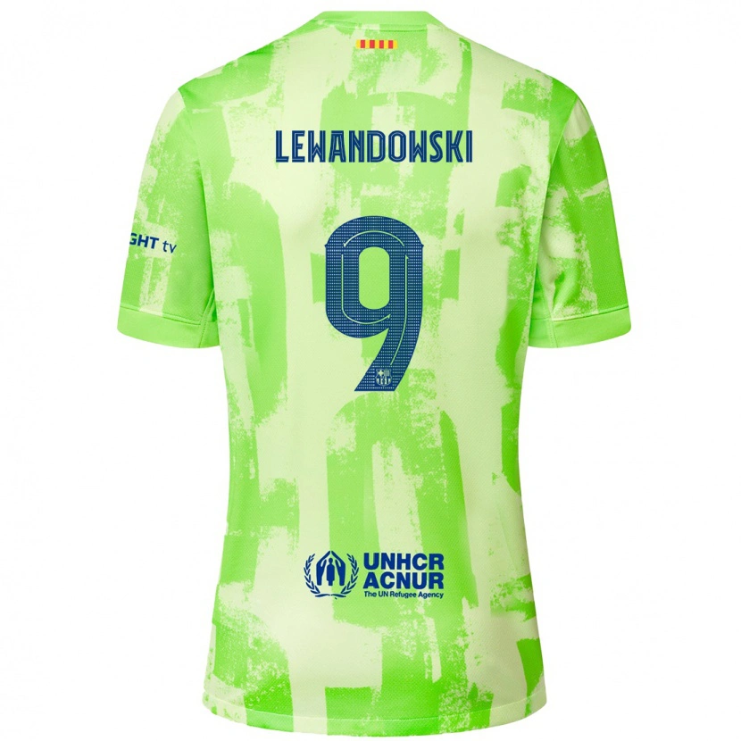 Danxen Kinder Robert Lewandowski #9 Limettengrün Ausweichtrikot Trikot 2024/25 T-Shirt