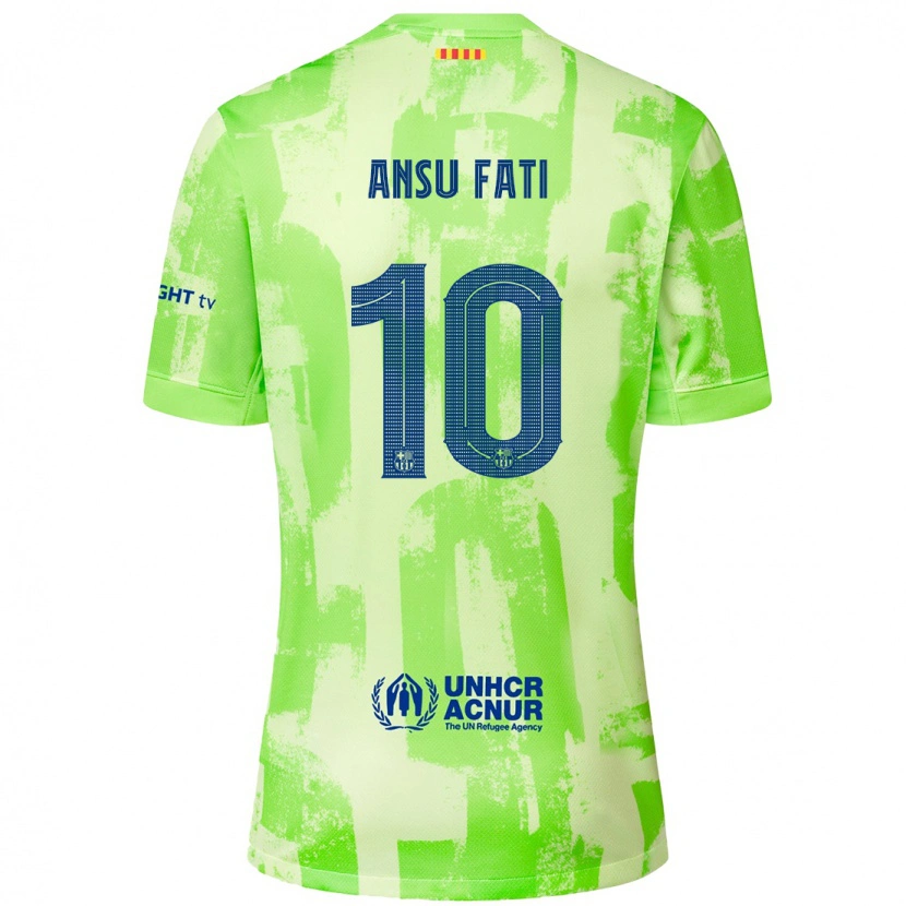 Danxen Kinder Ansu Fati #10 Limettengrün Ausweichtrikot Trikot 2024/25 T-Shirt