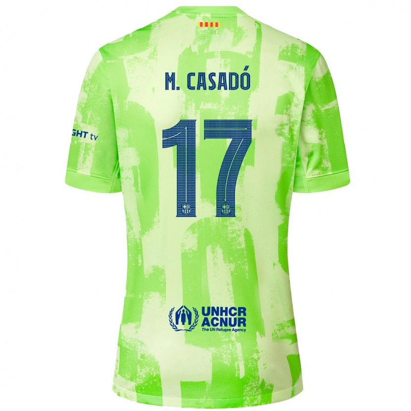 Danxen Kinder Marc Casadó #17 Limettengrün Ausweichtrikot Trikot 2024/25 T-Shirt