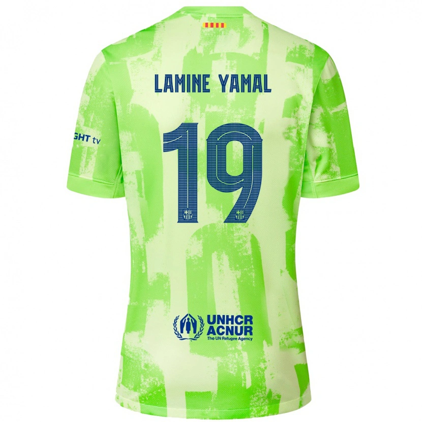 Danxen Kinder Lamine Yamal #19 Limettengrün Ausweichtrikot Trikot 2024/25 T-Shirt