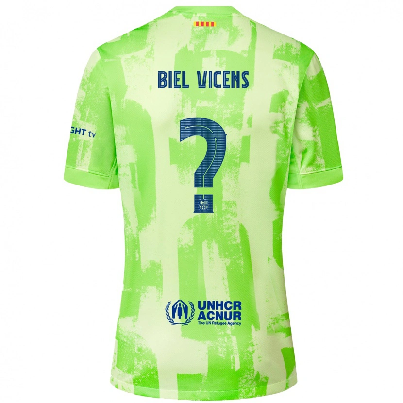 Danxen Kinder Biel Vicens #0 Limettengrün Ausweichtrikot Trikot 2024/25 T-Shirt