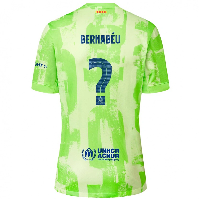 Danxen Kinder Pol Bernabéu #0 Limettengrün Ausweichtrikot Trikot 2024/25 T-Shirt