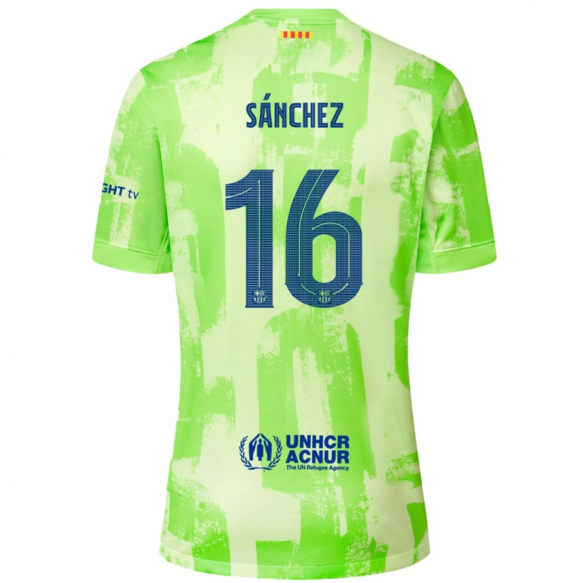 Danxen Kinder Edu Sánchez #16 Limettengrün Ausweichtrikot Trikot 2024/25 T-Shirt