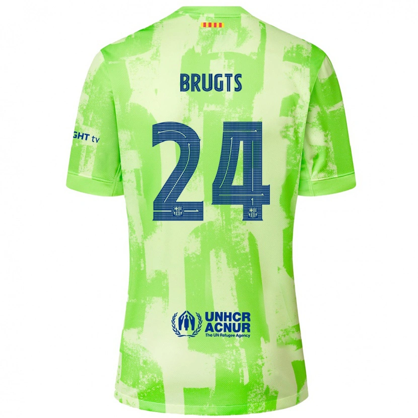 Danxen Kinder Esmee Brugts #24 Limettengrün Ausweichtrikot Trikot 2024/25 T-Shirt