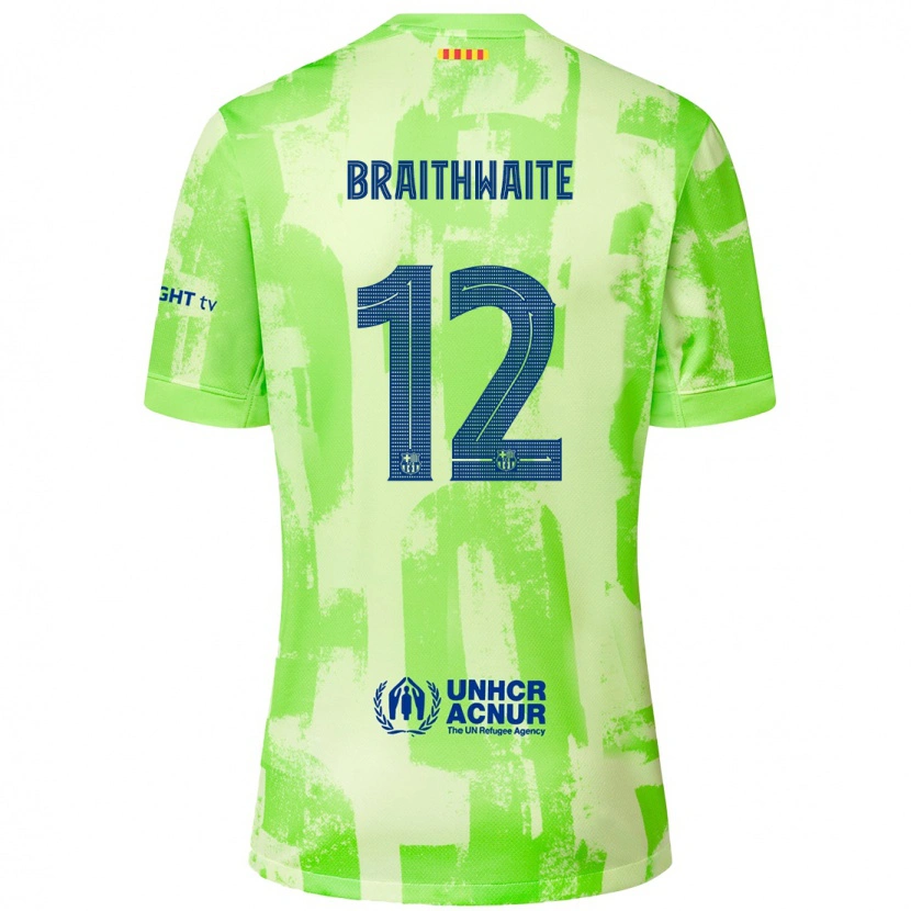 Danxen Kinder Martin Braithwaite #12 Limettengrün Ausweichtrikot Trikot 2024/25 T-Shirt