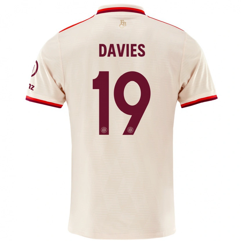 Danxen Kinder Alphonso Davies #19 Leinen Ausweichtrikot Trikot 2024/25 T-Shirt