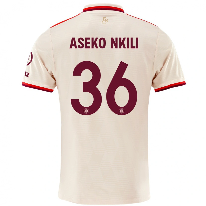 Danxen Kinder Noël Aséko Nkili #36 Leinen Ausweichtrikot Trikot 2024/25 T-Shirt