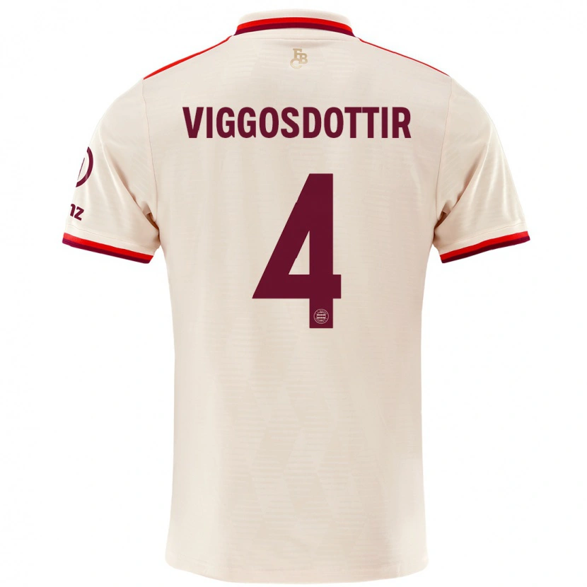 Danxen Kinder Glódís Perla Viggósdóttir #4 Leinen Ausweichtrikot Trikot 2024/25 T-Shirt