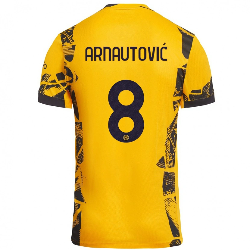 Danxen Kinder Marko Arnautovic #8 Gold Schwarz Ausweichtrikot Trikot 2024/25 T-Shirt