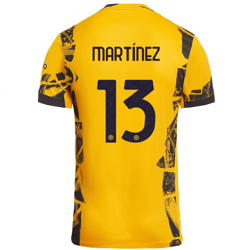 Danxen Kinder Josep Martínez #13 Gold Schwarz Ausweichtrikot Trikot 2024/25 T-Shirt