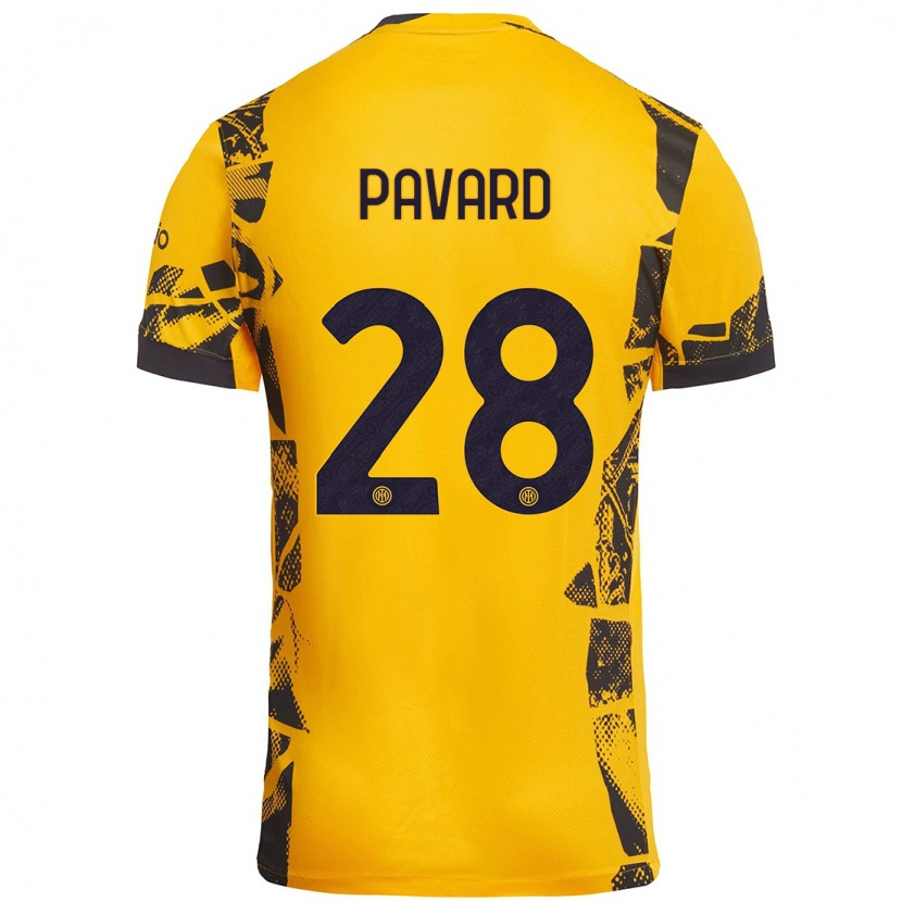 Danxen Kinder Benjamin Pavard #28 Gold Schwarz Ausweichtrikot Trikot 2024/25 T-Shirt