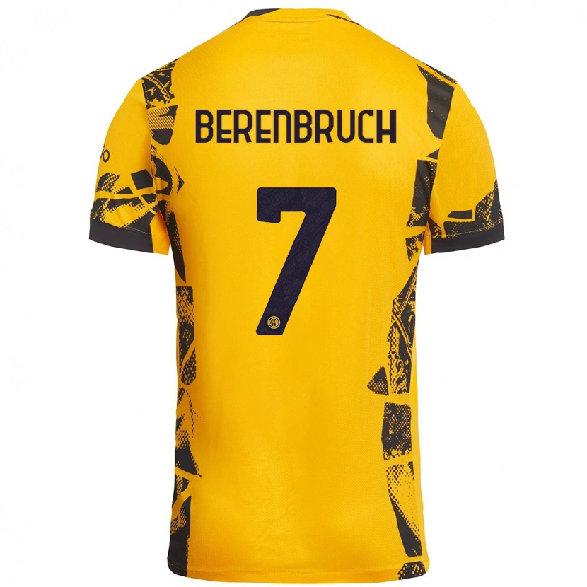 Danxen Kinder Thomas Berenbruch #7 Gold Schwarz Ausweichtrikot Trikot 2024/25 T-Shirt