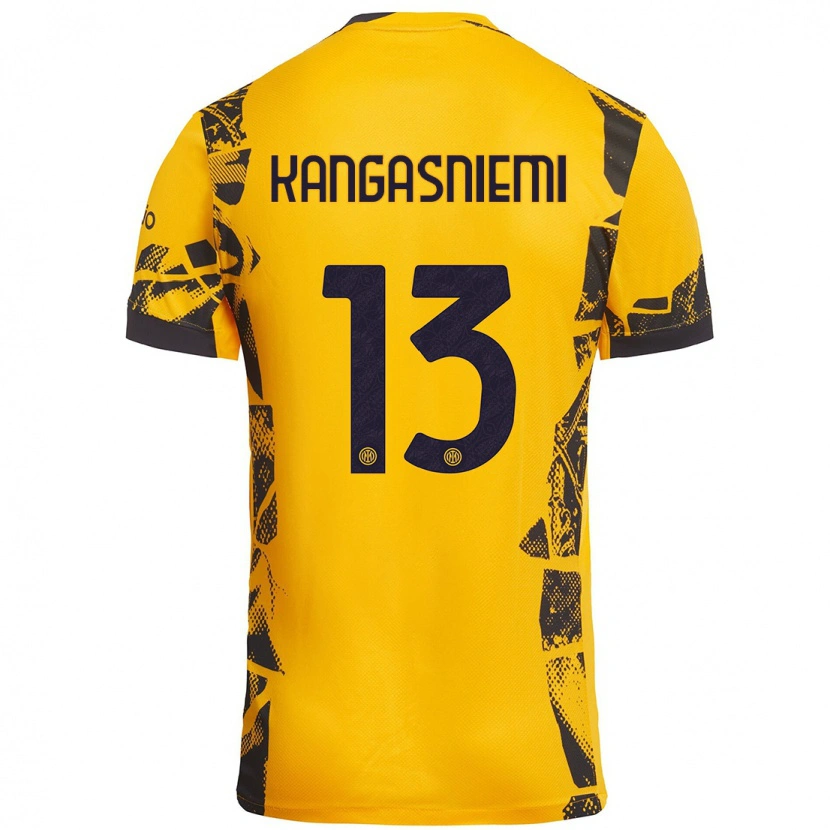 Danxen Kinder Ilari Kangasniemi #13 Gold Schwarz Ausweichtrikot Trikot 2024/25 T-Shirt