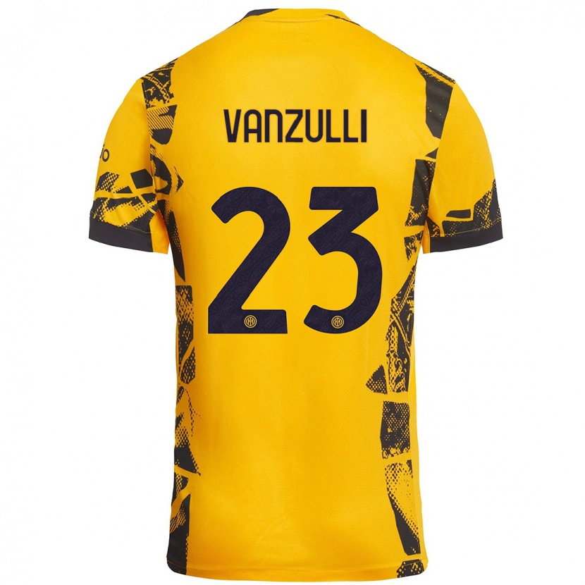 Danxen Kinder Marco Vanzulli #23 Gold Schwarz Ausweichtrikot Trikot 2024/25 T-Shirt