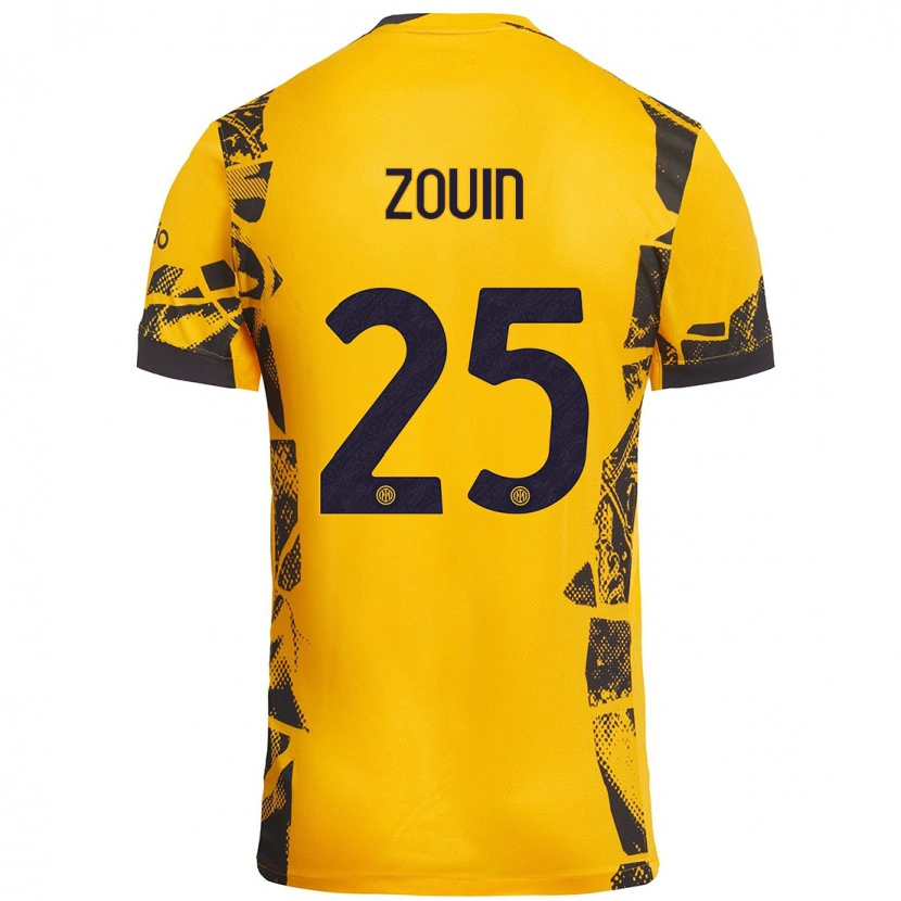 Danxen Kinder Aymen Zouin #25 Gold Schwarz Ausweichtrikot Trikot 2024/25 T-Shirt