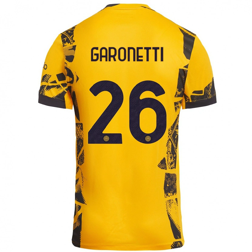 Danxen Kinder Gabriele Garonetti #26 Gold Schwarz Ausweichtrikot Trikot 2024/25 T-Shirt