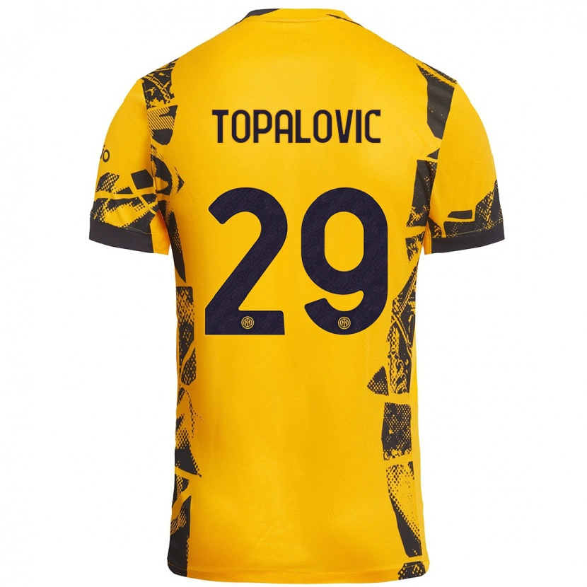 Danxen Kinder Luka Topalovic #29 Gold Schwarz Ausweichtrikot Trikot 2024/25 T-Shirt