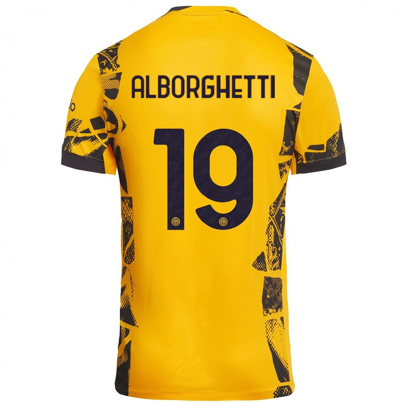 Danxen Kinder Lisa Alborghetti #19 Gold Schwarz Ausweichtrikot Trikot 2024/25 T-Shirt