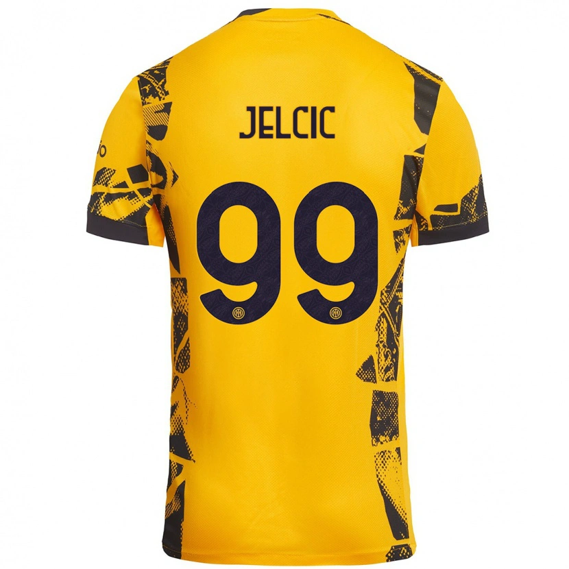 Danxen Kinder Maja Jelčić #99 Gold Schwarz Ausweichtrikot Trikot 2024/25 T-Shirt