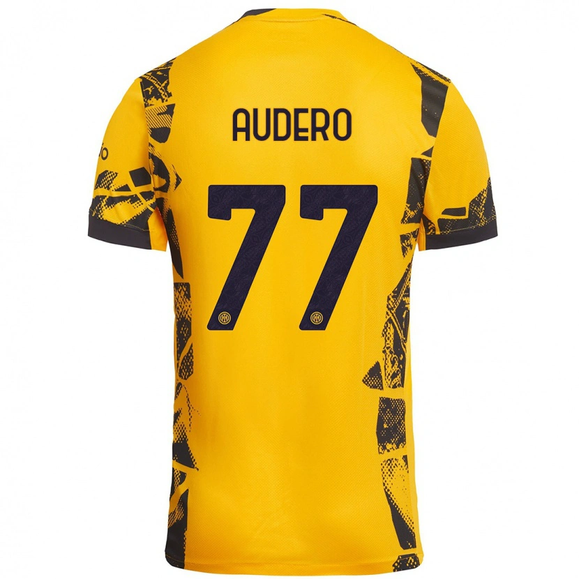 Danxen Kinder Emil Audero #77 Gold Schwarz Ausweichtrikot Trikot 2024/25 T-Shirt