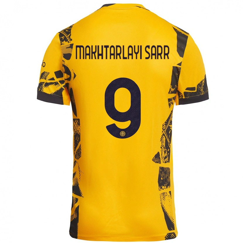 Danxen Kinder Amadou Makhtarlayi Sarr #9 Gold Schwarz Ausweichtrikot Trikot 2024/25 T-Shirt