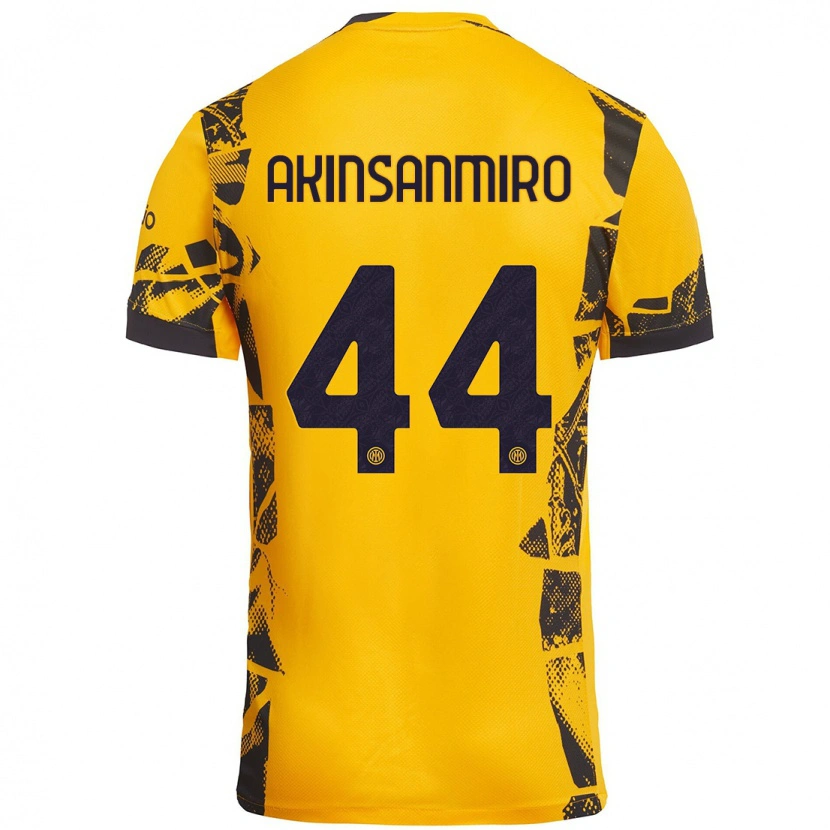 Danxen Kinder Ebenezer Akinsanmiro #44 Gold Schwarz Ausweichtrikot Trikot 2024/25 T-Shirt