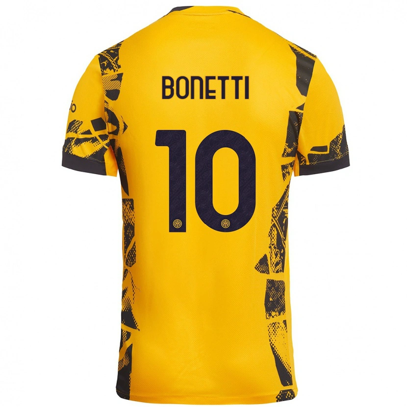 Danxen Kinder Tatiana Bonetti #10 Gold Schwarz Ausweichtrikot Trikot 2024/25 T-Shirt