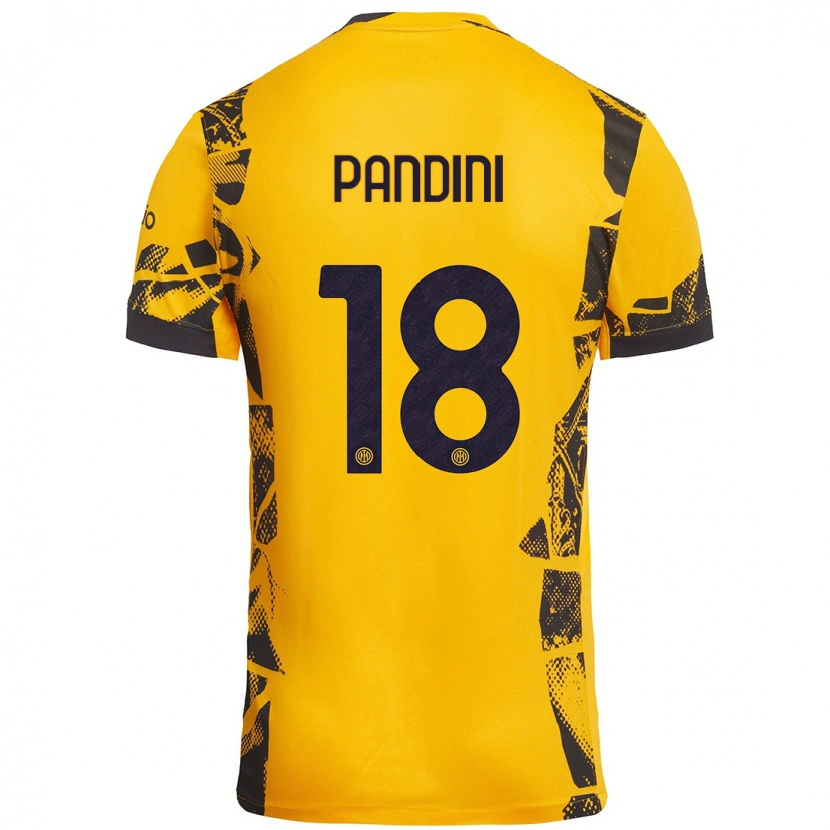 Danxen Kinder Marta Pandini #18 Gold Schwarz Ausweichtrikot Trikot 2024/25 T-Shirt