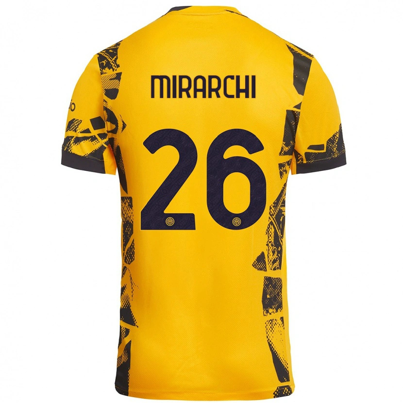 Danxen Kinder Mattia Mirarchi #26 Gold Schwarz Ausweichtrikot Trikot 2024/25 T-Shirt