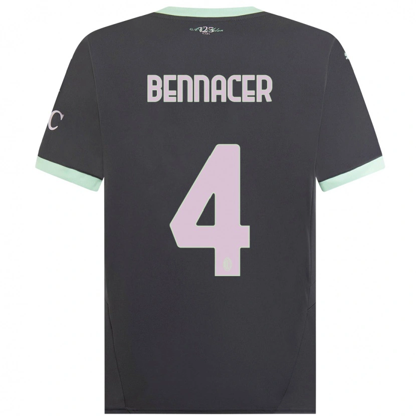 Danxen Kinder Ismaël Bennacer #4 Grau Ausweichtrikot Trikot 2024/25 T-Shirt