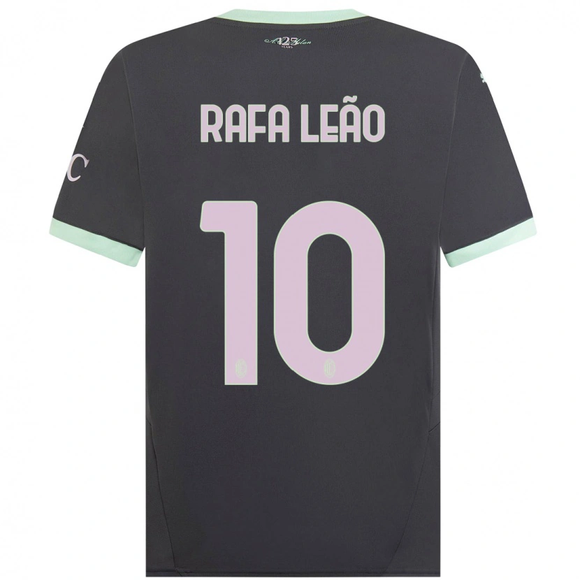 Danxen Kinder Rafael Leão #10 Grau Ausweichtrikot Trikot 2024/25 T-Shirt