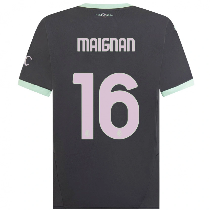 Danxen Kinder Mike Maignan #16 Grau Ausweichtrikot Trikot 2024/25 T-Shirt