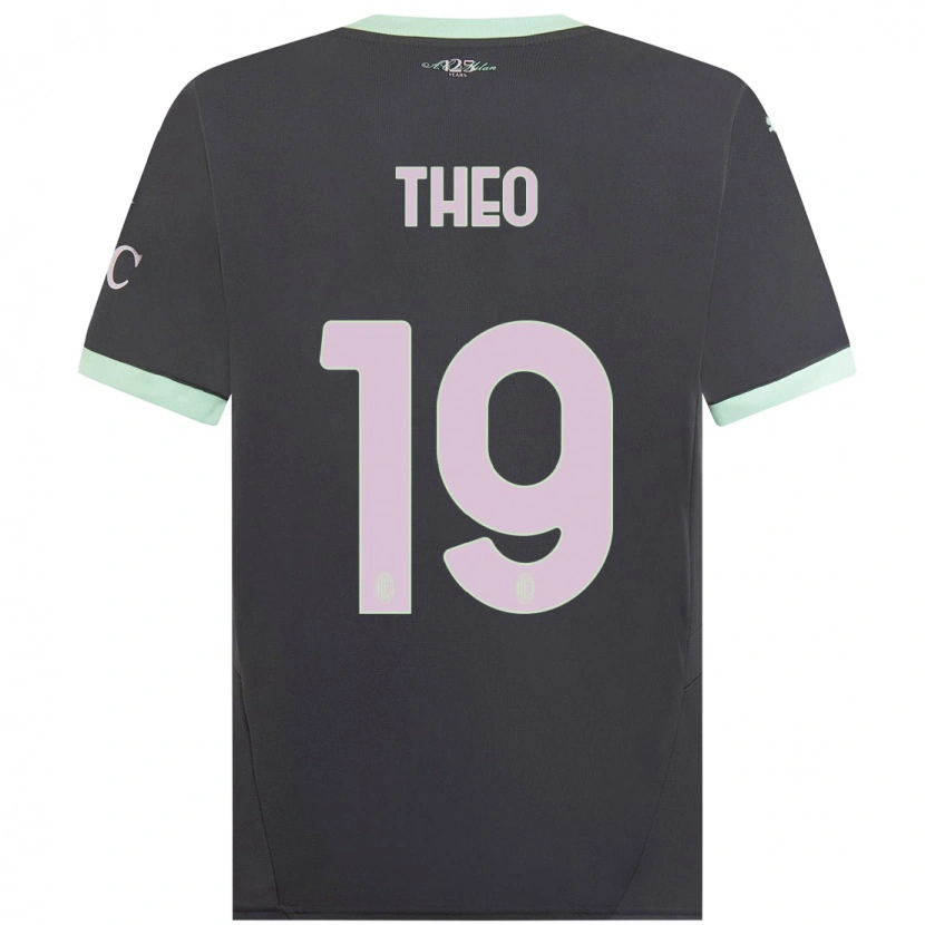 Danxen Kinder Theo Hernández #19 Grau Ausweichtrikot Trikot 2024/25 T-Shirt