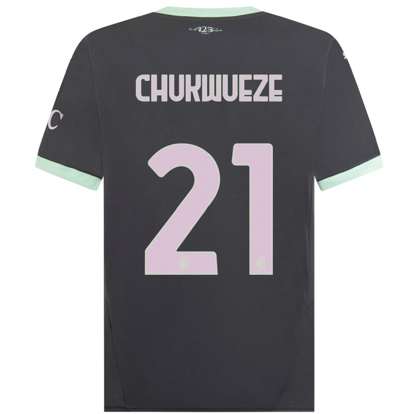 Danxen Kinder Samuel Chukwueze #21 Grau Ausweichtrikot Trikot 2024/25 T-Shirt