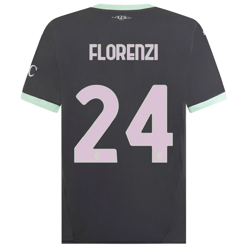 Danxen Kinder Alessandro Florenzi #24 Grau Ausweichtrikot Trikot 2024/25 T-Shirt