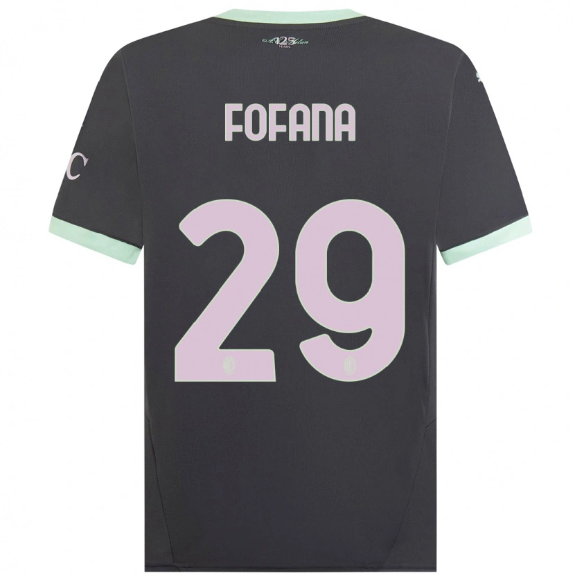 Danxen Kinder Youssouf Fofana #29 Grau Ausweichtrikot Trikot 2024/25 T-Shirt