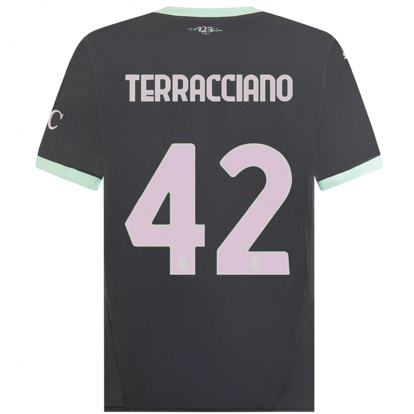 Danxen Kinder Filippo Terracciano #42 Grau Ausweichtrikot Trikot 2024/25 T-Shirt