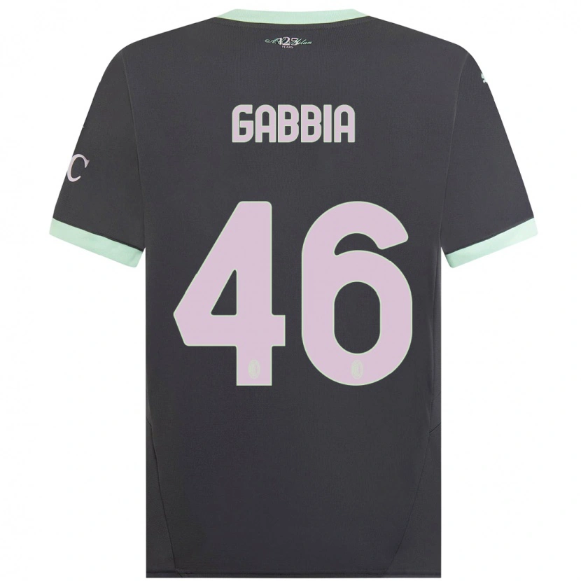 Danxen Kinder Matteo Gabbia #46 Grau Ausweichtrikot Trikot 2024/25 T-Shirt